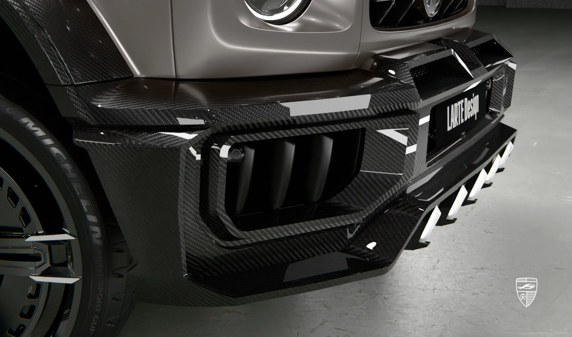 Передний бампер для авто класса люкс widebody Mercedes G-63 Facelift от LARTE Design