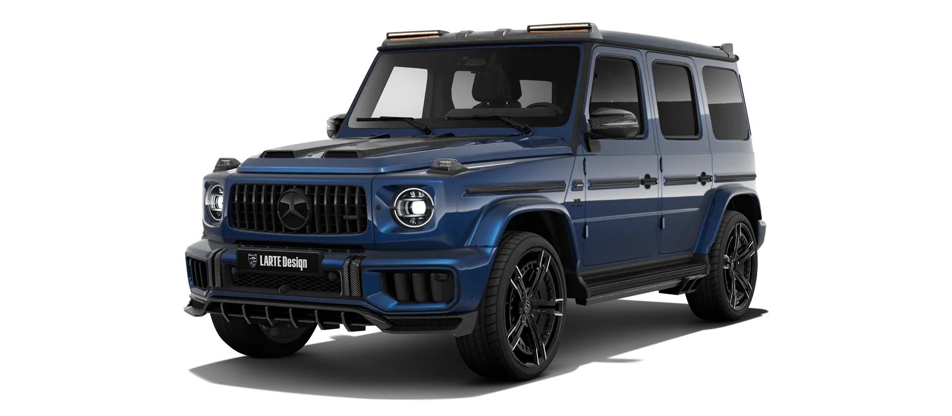 MERCEDES G 63 W463 FACELIFT 2024 - 2026 в цвете Brilliant Blue с кастомным обвесом