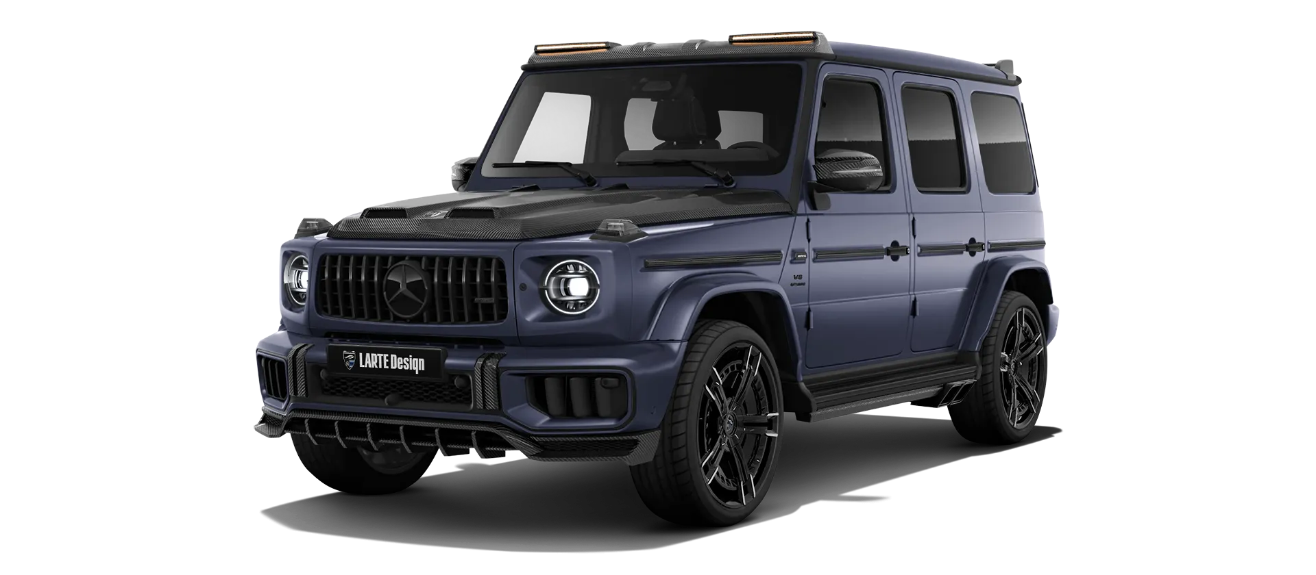 MERCEDES G 63 W463 FACELIFT 2024 - 2026 в цвете Dark Blue Magno с карбоновым обвесом