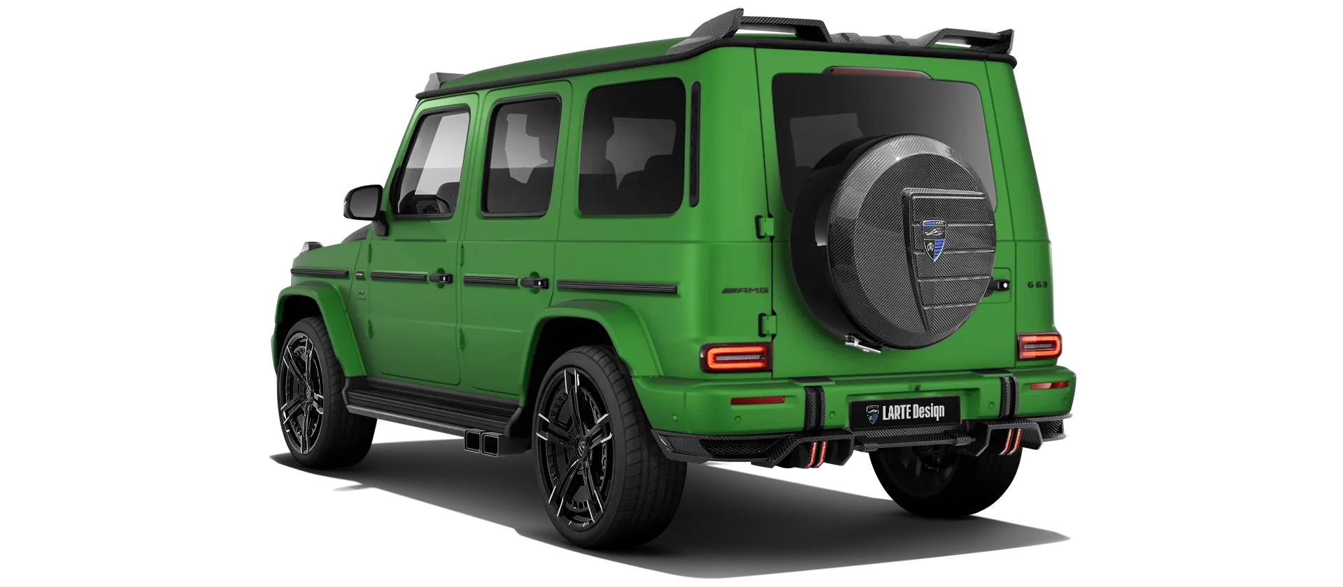 MERCEDES G 63 W463 FACELIFT 2024 - 2026 в цвете Green Hell Magno с карбоновым тюнингом