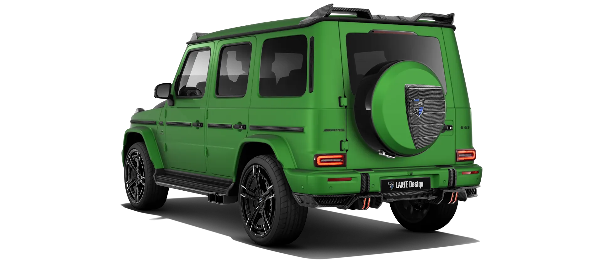 MERCEDES G 63 W463 FACELIFT 2024 - 2026 в цвете Green Hell Magno с кастомным тюнингом