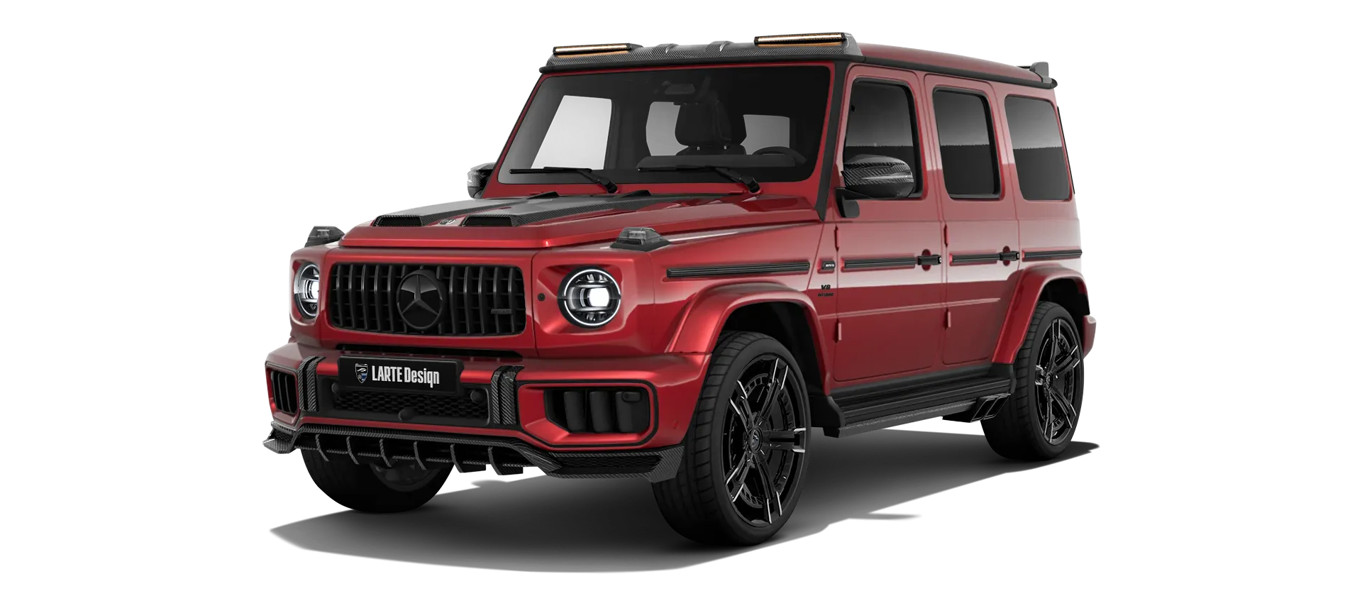 MERCEDES G 63 W463 FACELIFT 2024 - 2026 в цвете Hyacinthe Red с кастомным обвесом