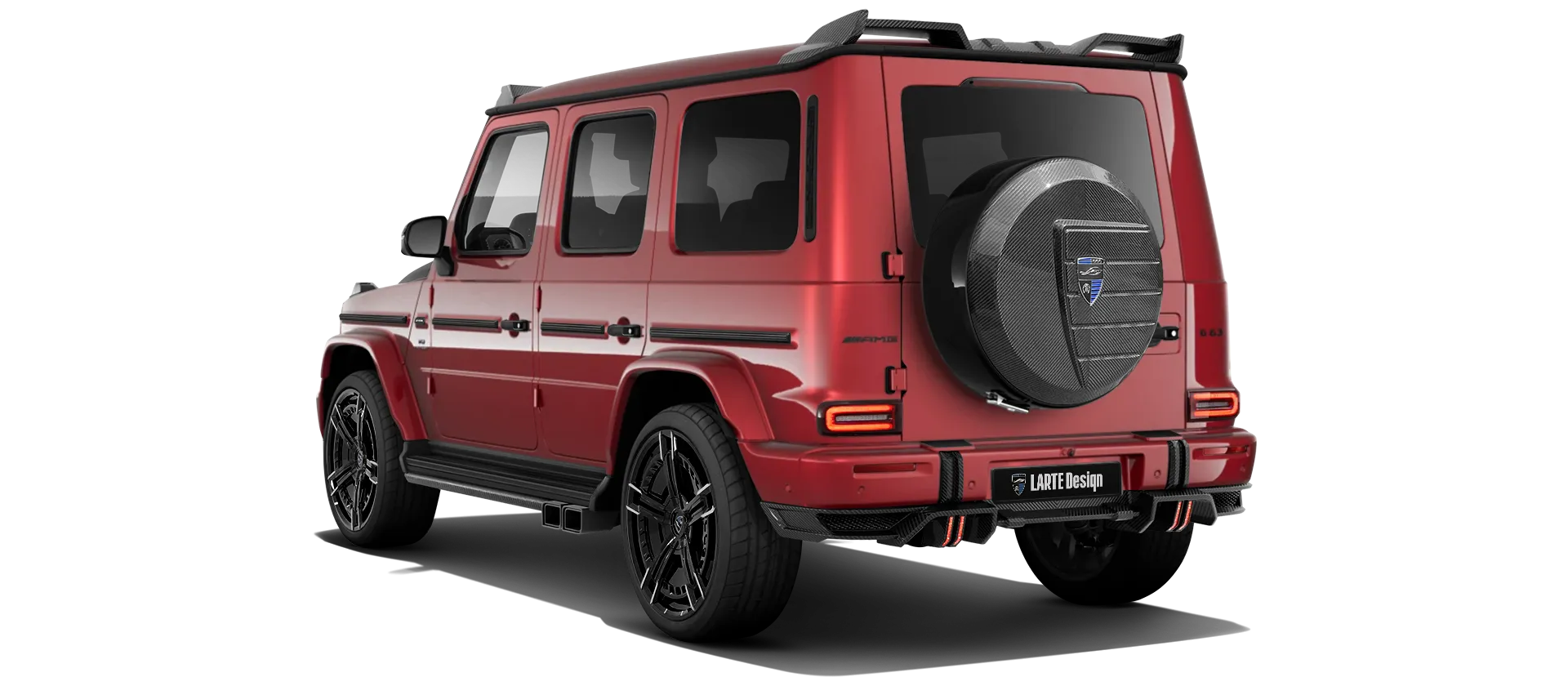 MERCEDES G 63 W463 FACELIFT 2024 - 2026 в цвете Hyacinthe Red с карбоновым тюнингом