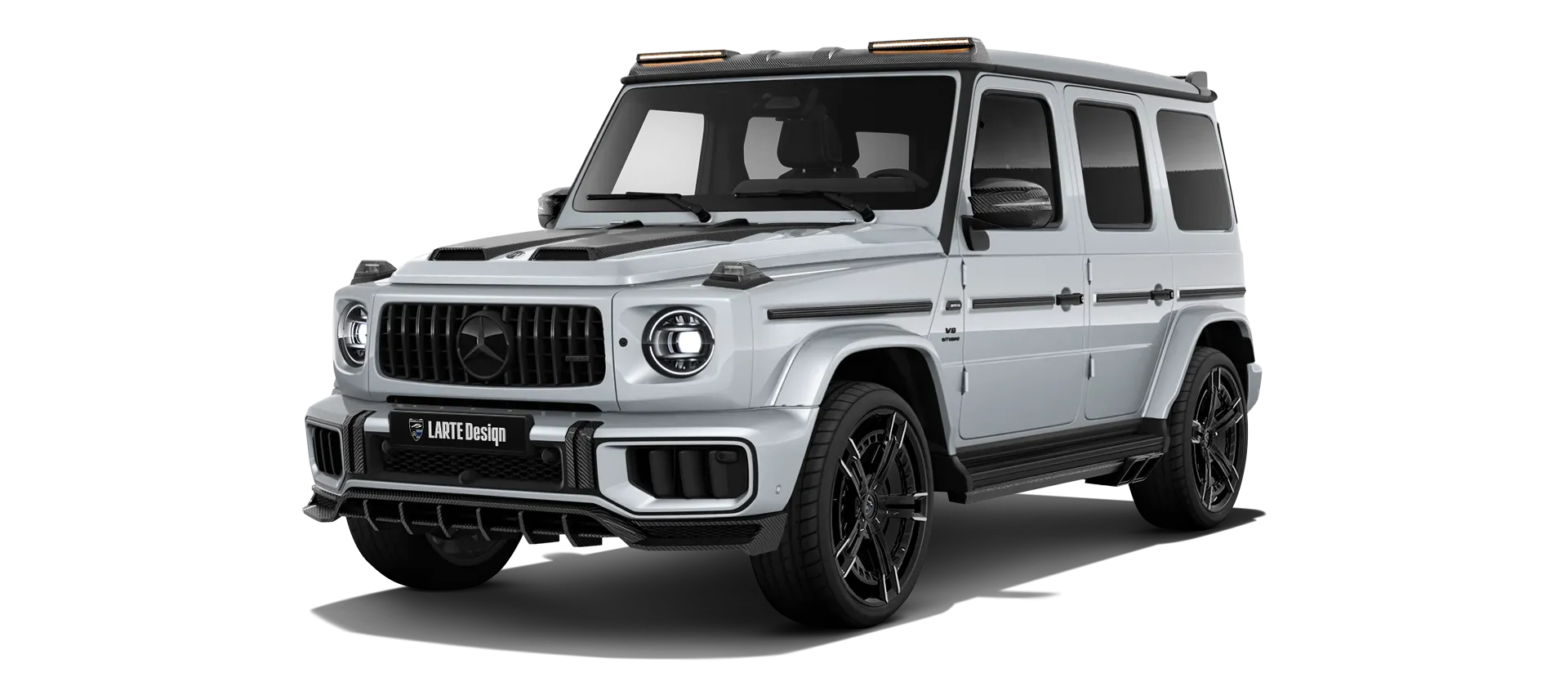 MERCEDES G 63 W463 FACELIFT 2024 - 2026 в цвете Iridium Silver с кастомным обвесом