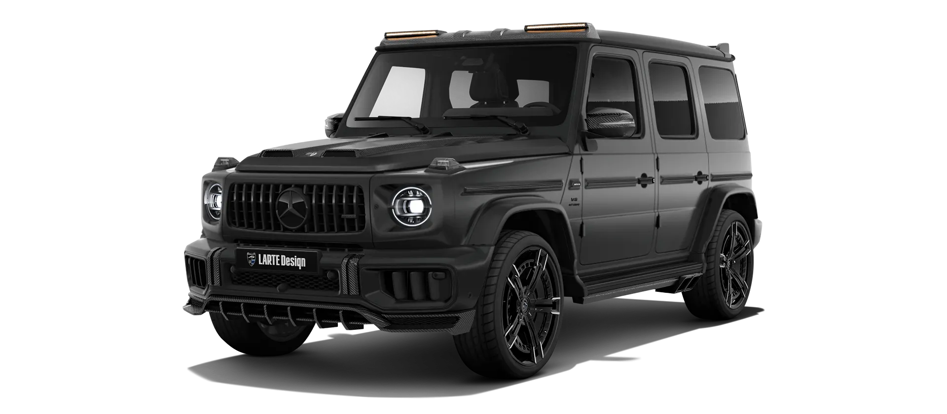 MERCEDES G 63 W463 FACELIFT 2024 - 2026 в цвете Night Black Magno с кастомным обвесом