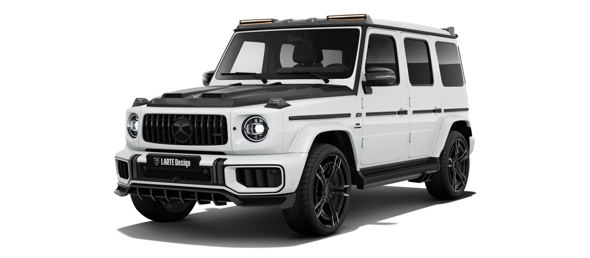 MERCEDES G 63 W463 FACELIFT 2024 - 2026 в цвете Polar White с карбоновым обвесом