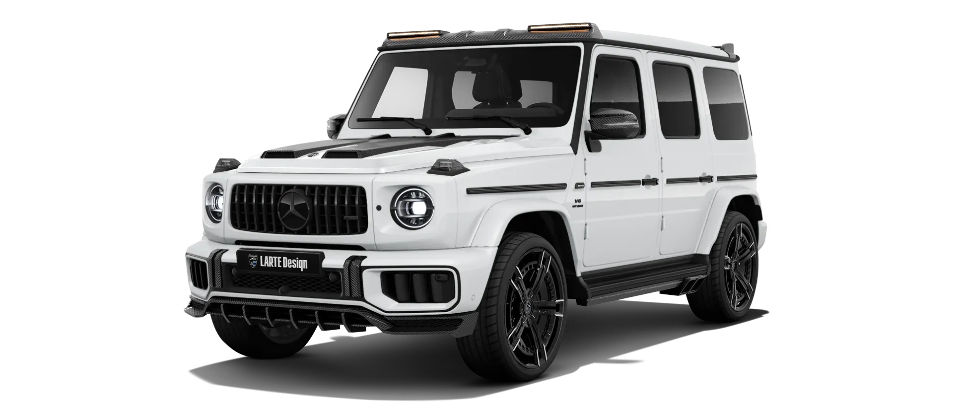 MERCEDES G 63 W463 FACELIFT 2024 - 2026 в цвете Polar White с кастомным обвесом