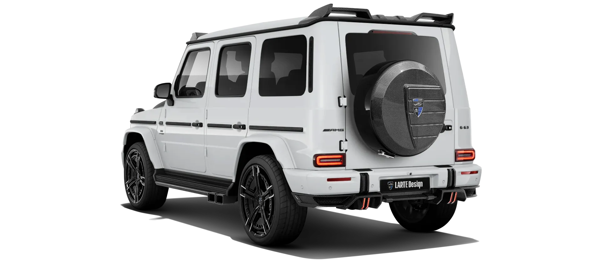 MERCEDES G 63 W463 FACELIFT 2024 - 2026 в цвете Polar White с карбоновым тюнингом
