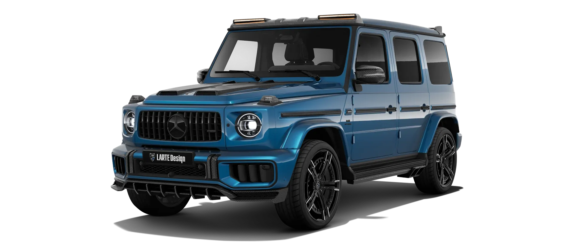 MERCEDES G 63 W463 FACELIFT 2024 - 2026 в цвете South Sea Blue с кастомным обвесом