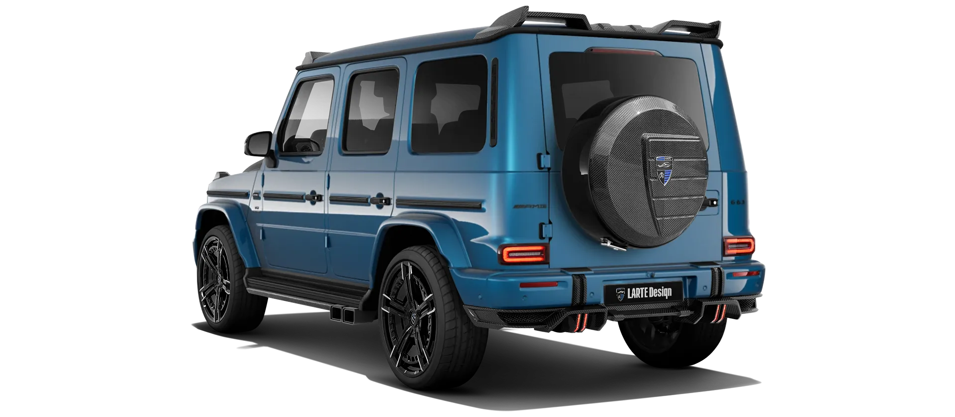 MERCEDES G 63 W463 FACELIFT 2024 - 2026 в цвете South Sea Blue с карбоновым тюнингом