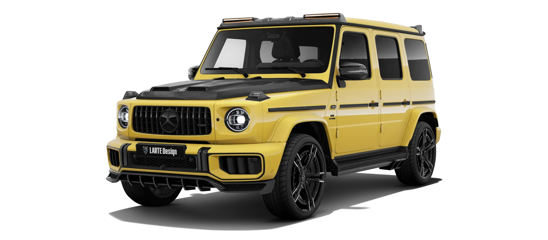MERCEDES G 63 W463 FACELIFT 2024 - 2026 в цвете Sun Yellow с карбоновым обвесом