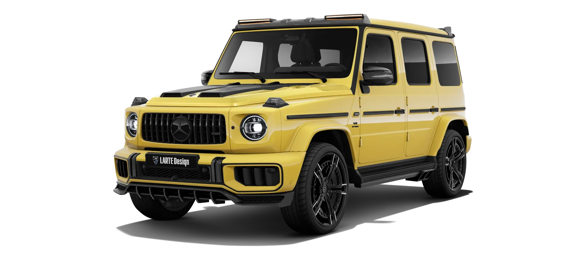 MERCEDES G 63 W463 FACELIFT 2024 - 2026 в цвете Sun Yellow с кастомным обвесом