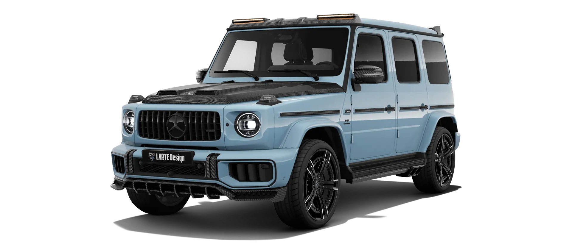MERCEDES G 63 W463 FACELIFT 2024 - 2026 в цвете Vintage Blue с карбоновым обвесом