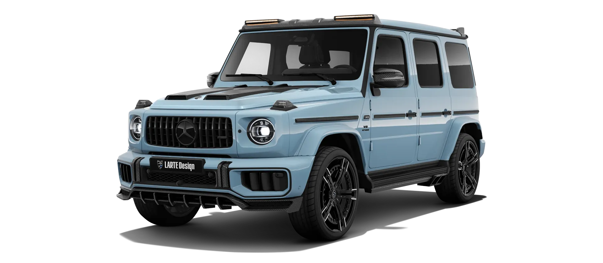 MERCEDES G 63 W463 FACELIFT 2024 - 2026 в цвете Vintage Blue с кастомным обвесом