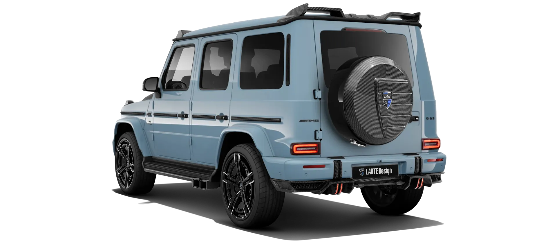 MERCEDES G 63 W463 FACELIFT 2024 - 2026 в цвете Vintage Blue с карбоновым тюнингом