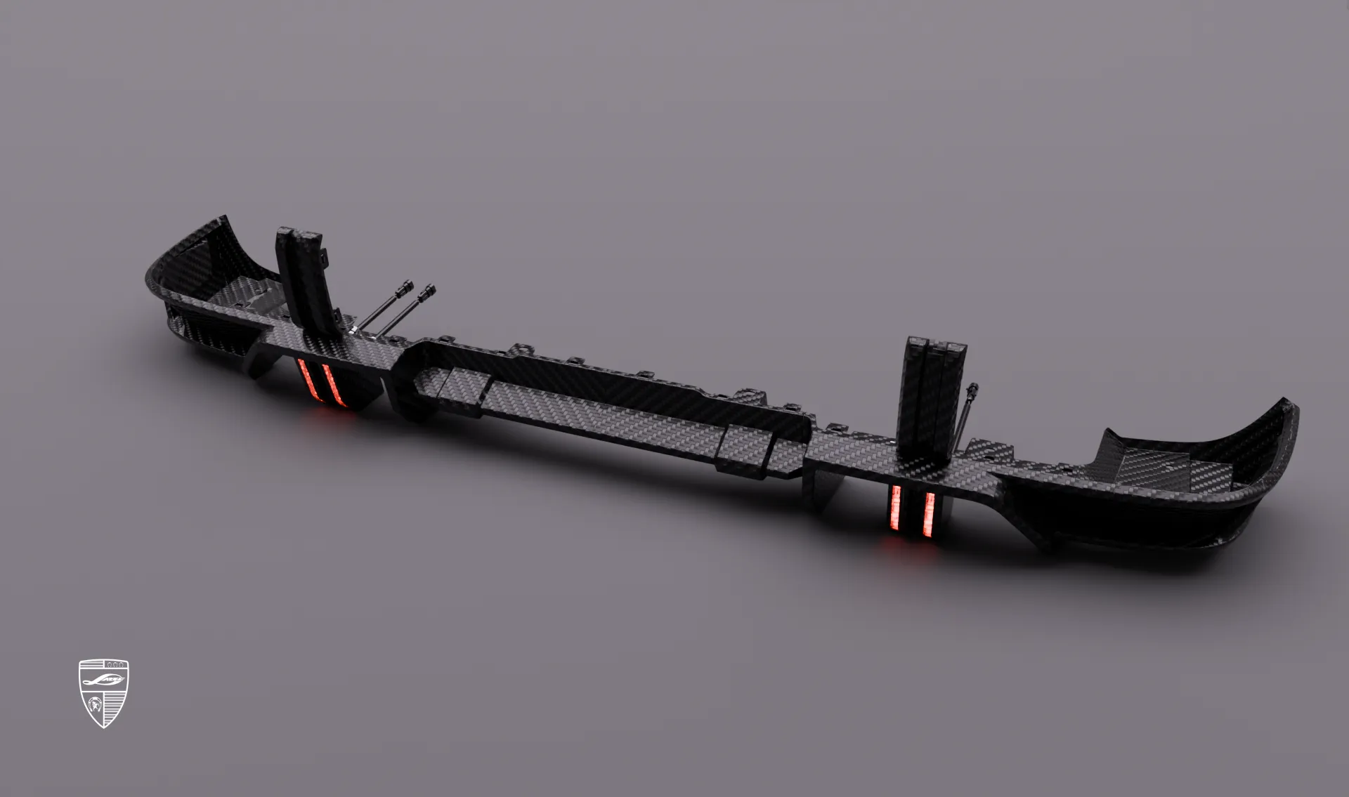 Накладка заднего бампера в карбоне для семейного авто Mercedes G-Class AMG 63 W463 Facelift от LARTE Design