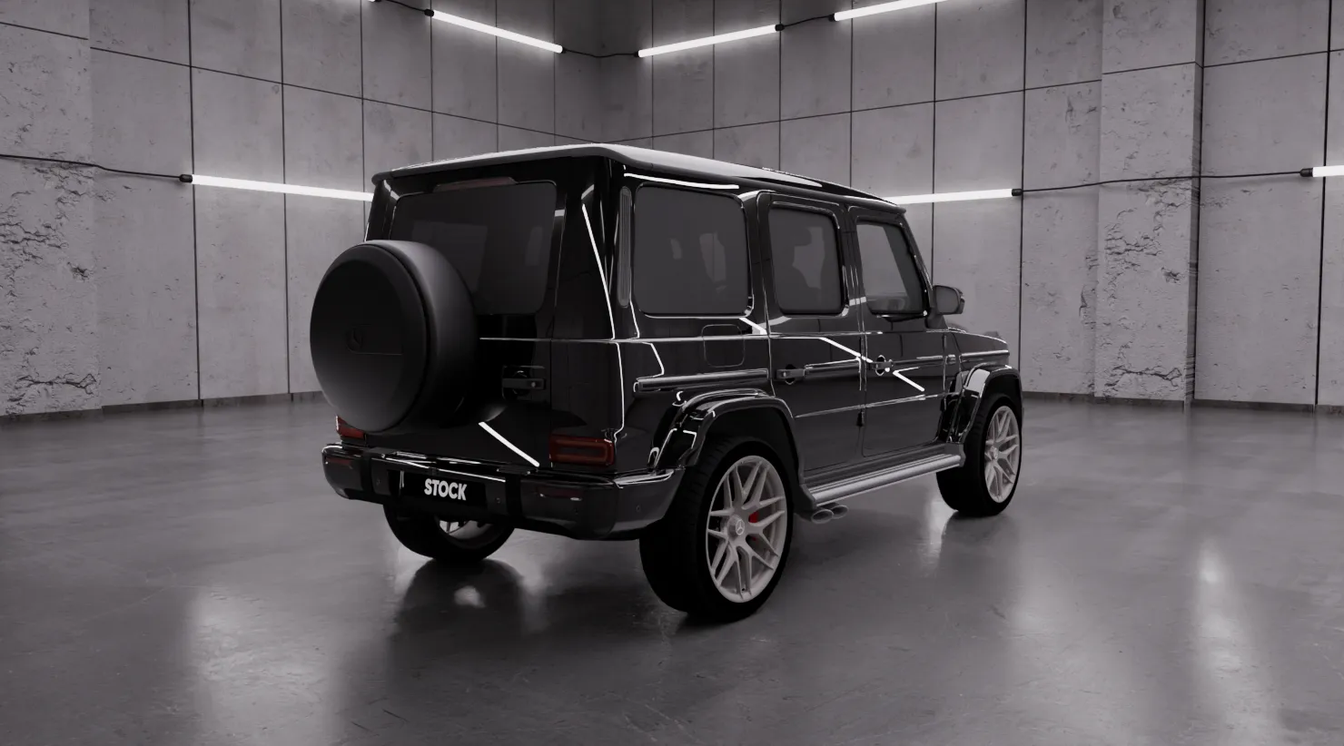 Задний профиль под углом Mercedes AMG 63 G-Class W463 Facelift с кастомным тюнингом