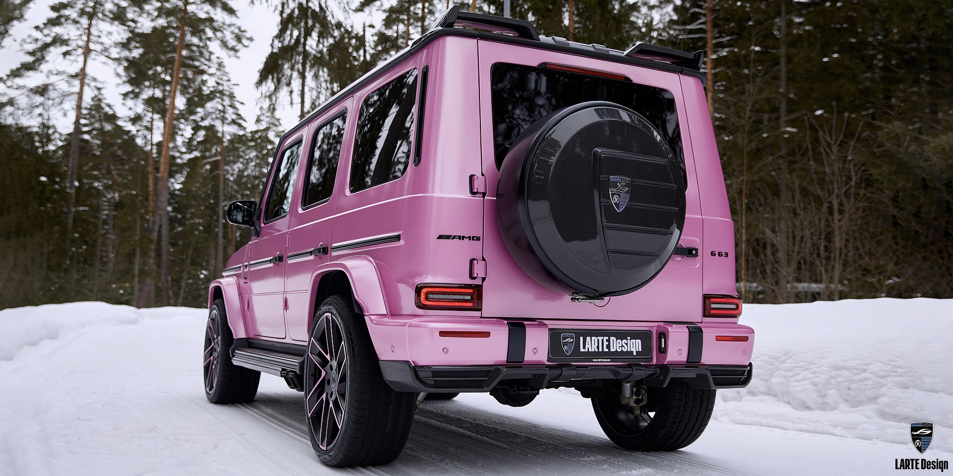 Купить Карбоновый диффузор заднего бампера для Mercedes-Benz G-Class G500 W463 в пленке розовый 2022
