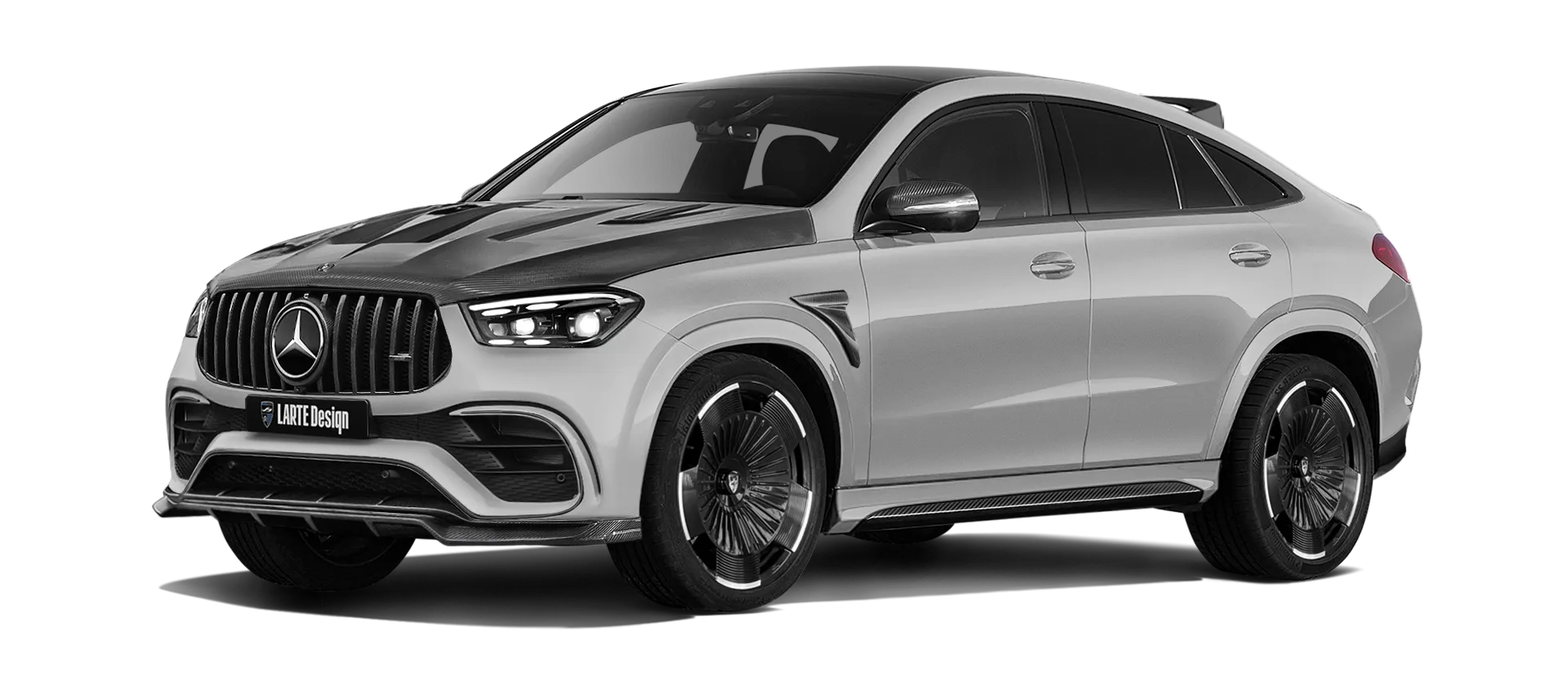 MERCEDES GLE COUPE 63 С167 FACELIFT 2023 - 2026 в цвете Alpine Grey с карбоновым обвесом