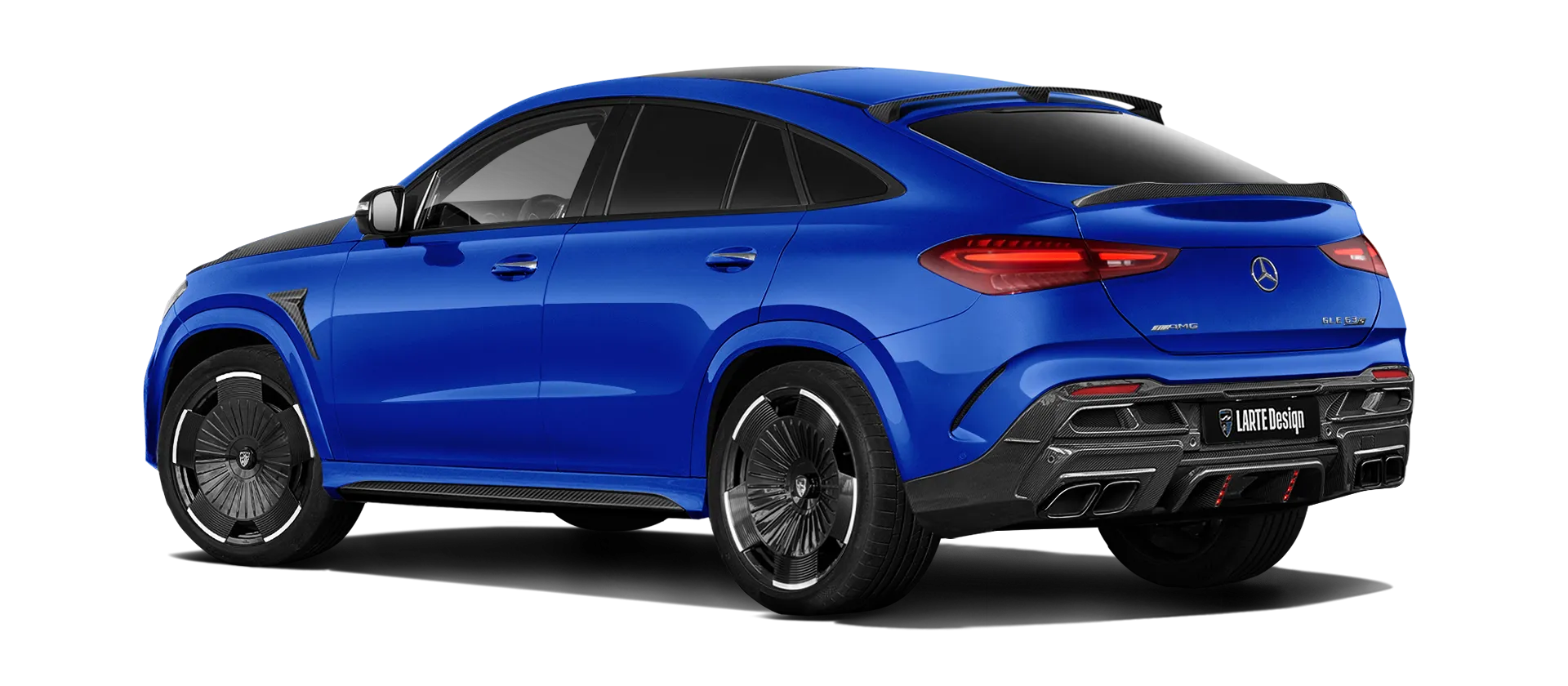 MERCEDES GLE COUPE 63 С167 FACELIFT 2023 - 2026 в цвете Brilliant Blue с карбоновым тюнингом