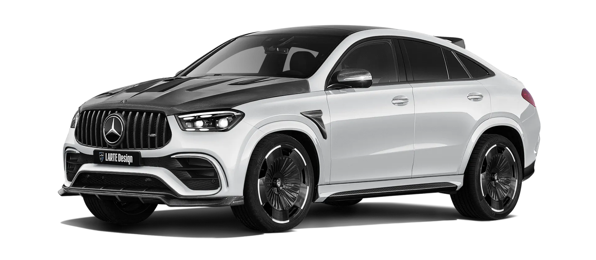 MERCEDES GLE COUPE 63 С167 FACELIFT 2023 - 2026 в цвете Diamond White с карбоновым обвесом