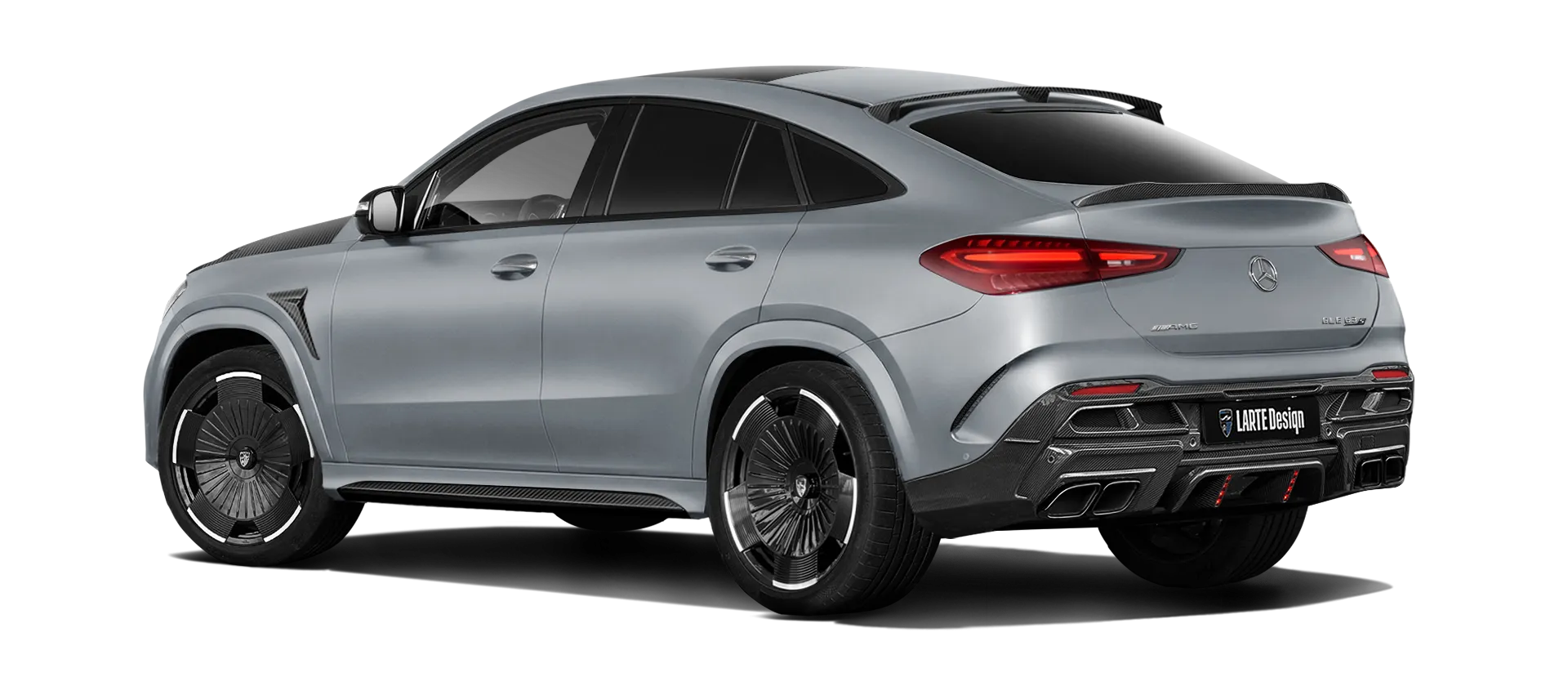 MERCEDES GLE COUPE 63 С167 FACELIFT 2023 - 2026 в цвете High Tech Silver Magno с карбоновым тюнингом