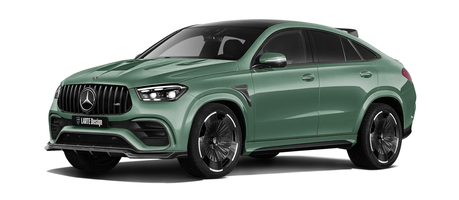 MERCEDES GLE COUPE 63 С167 FACELIFT 2023 - 2026 в цвете Ireland Mid Green с кастомным обвесом