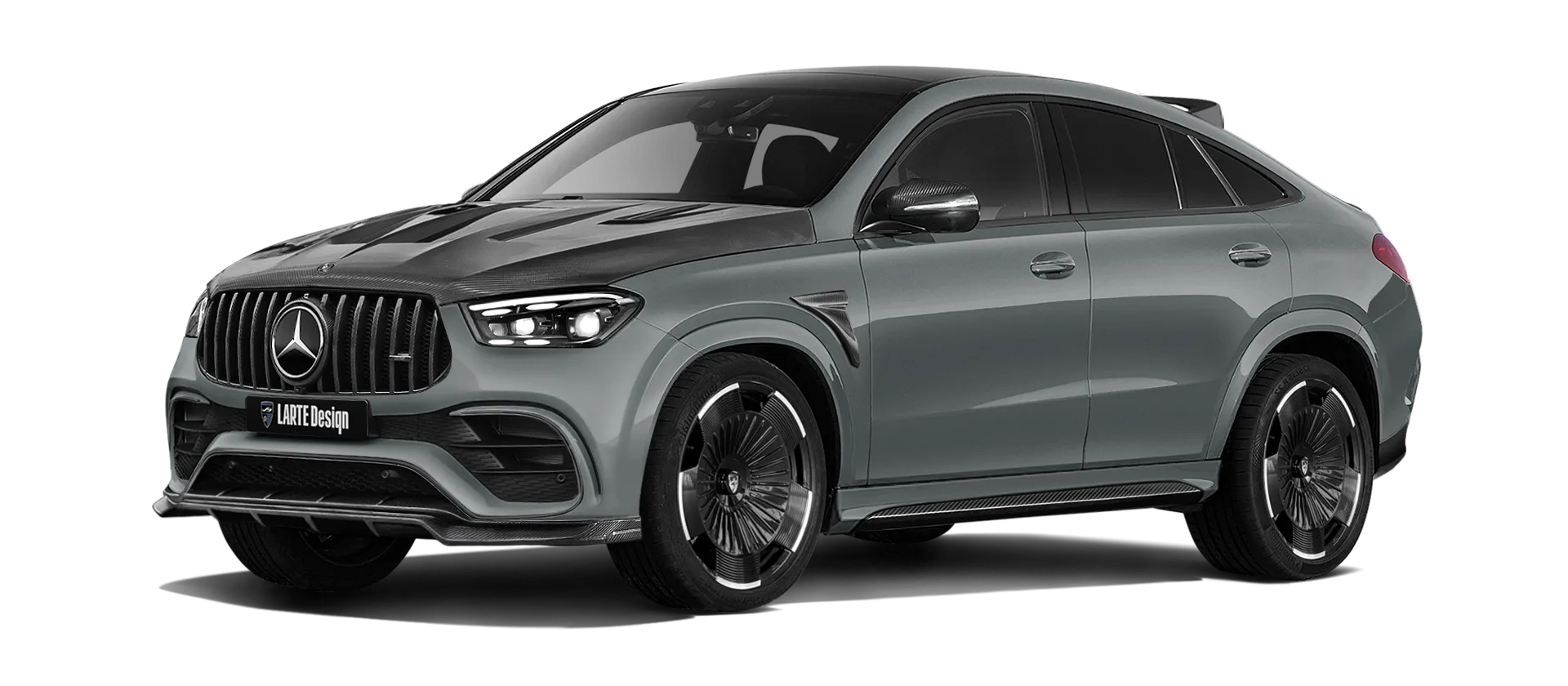 MERCEDES GLE COUPE 63 С167 FACELIFT 2023 - 2026 в цвете Silicon Grey с карбоновым обвесом