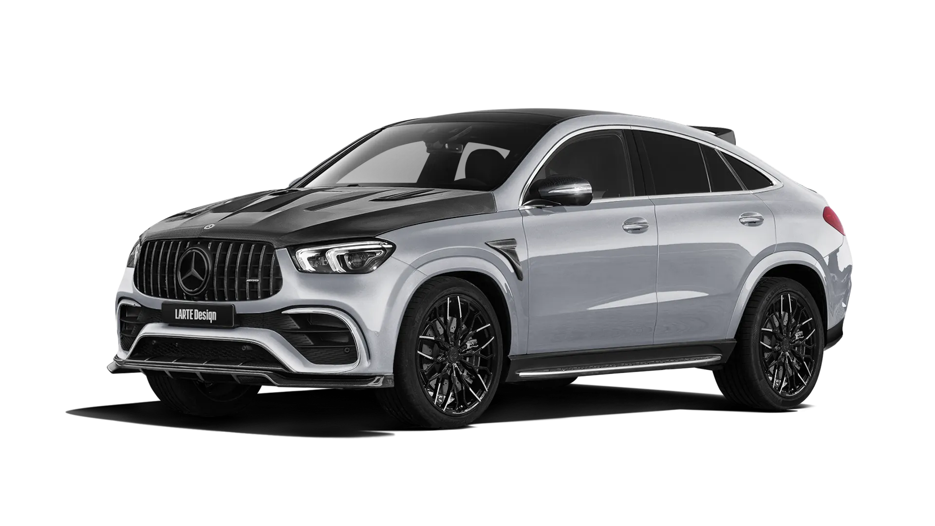 MERCEDES GLE COUPE 63 C167 2019 - 2023 в цвете High Tech Silver с карбоновым обвесом