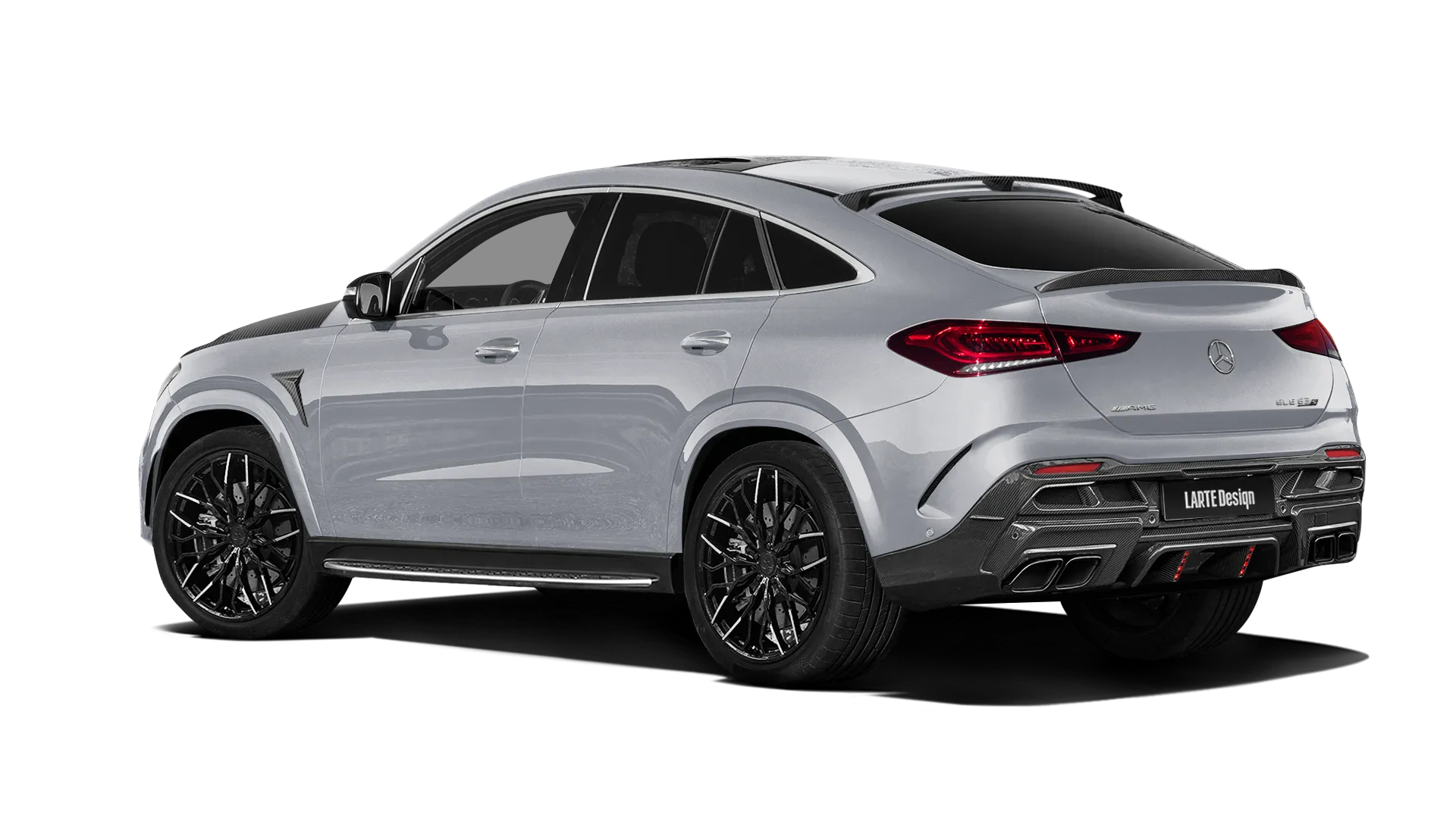 MERCEDES GLE COUPE 63 C167 2019 - 2023 в цвете High Tech Silver с карбоновым тюнингом