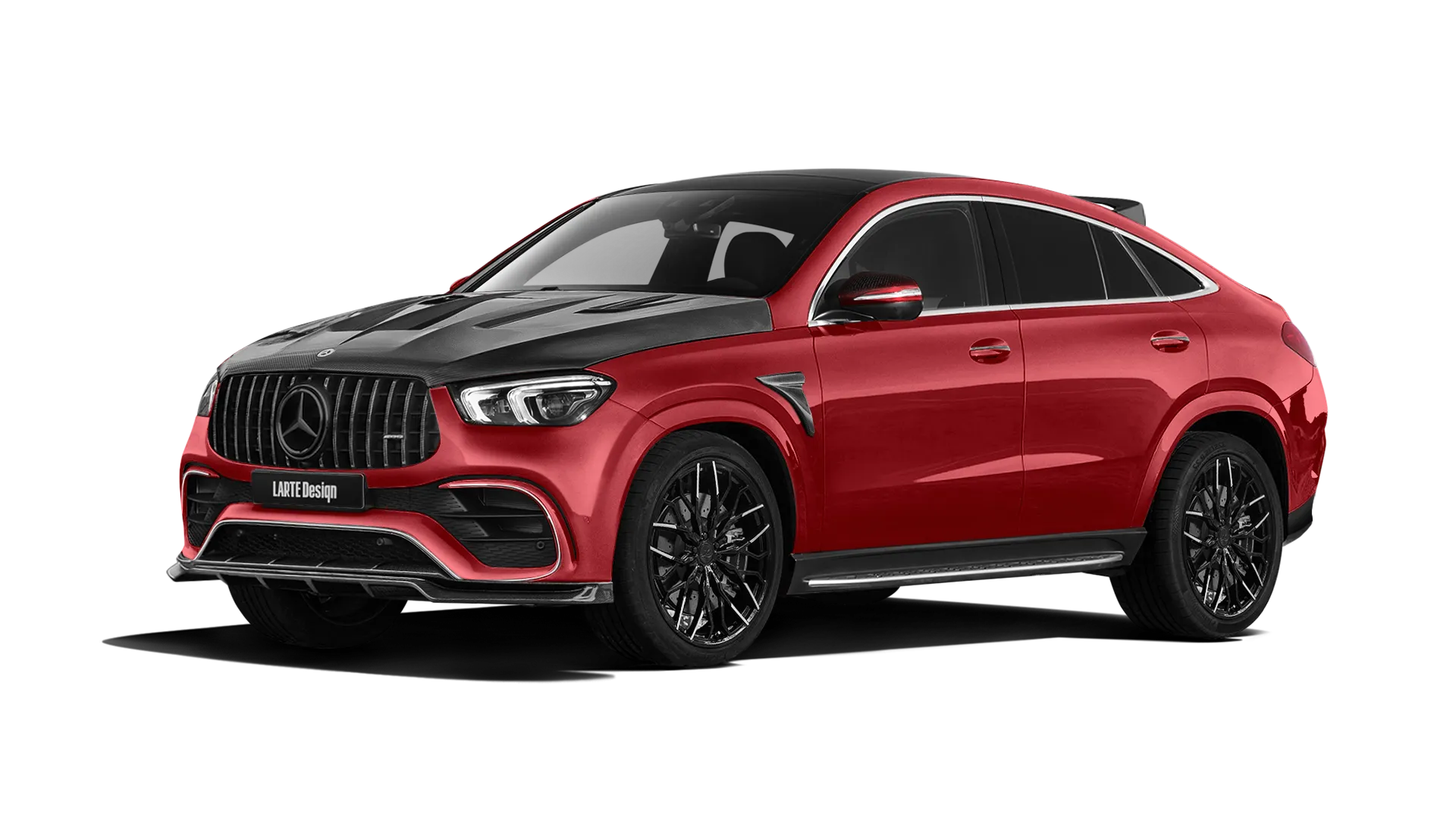 MERCEDES GLE COUPE 63 C167 2019 - 2023 в цвете Hyacinthe Red с карбоновым обвесом