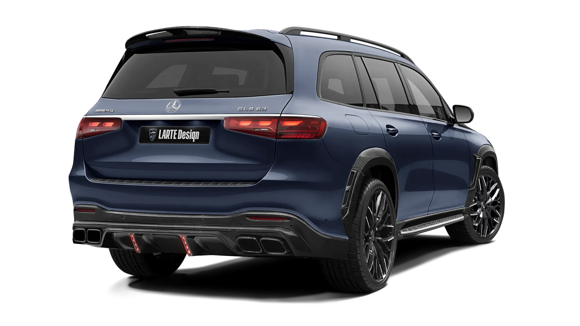 Mercedes AMG 63 GLS X167 Facelift в цвете Cavansite Blue с карбоновым тюнингом