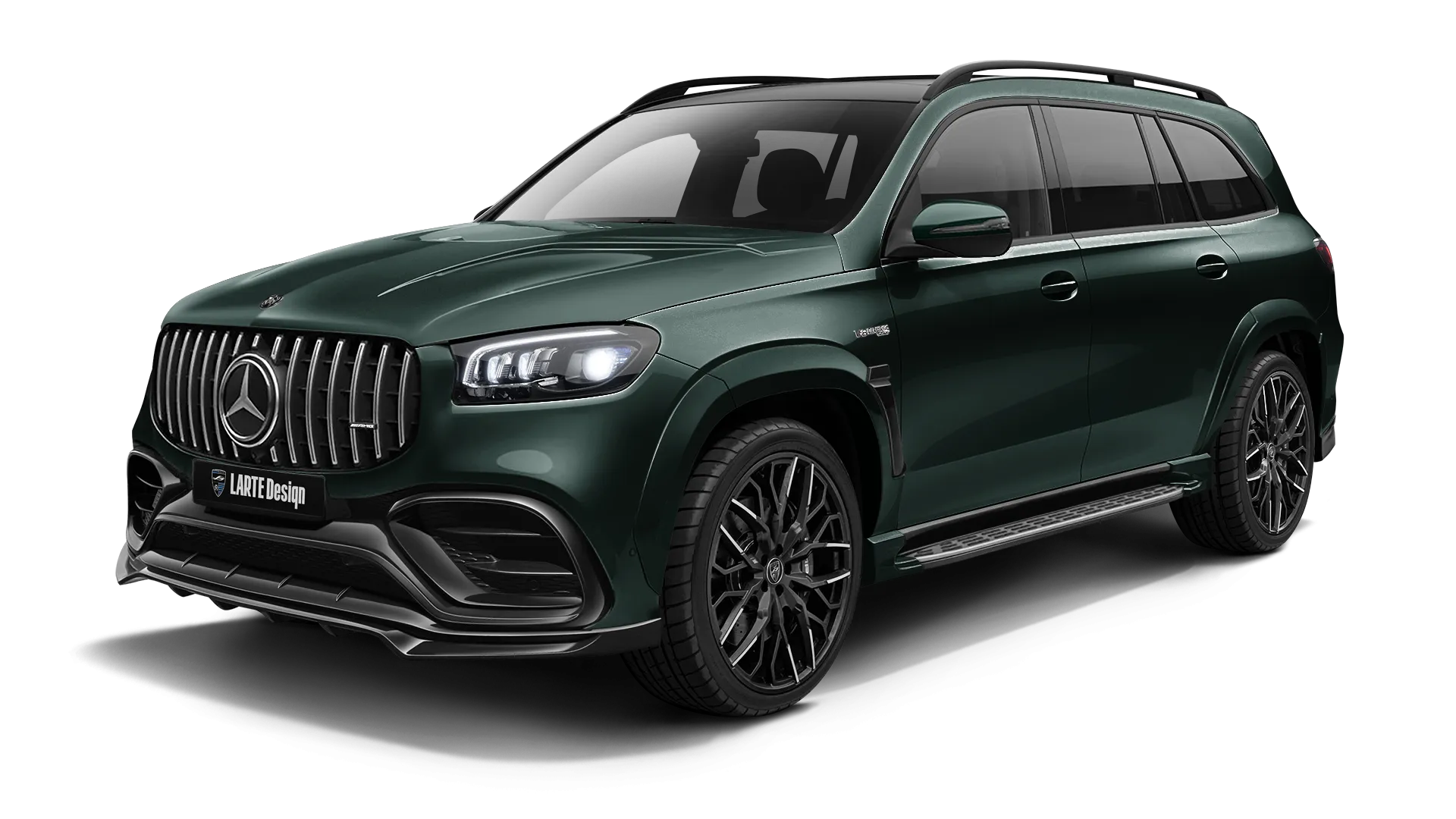 Mercedes AMG 63 GLS X167 Facelift в цвете Emerald Green с кастомным обвесом