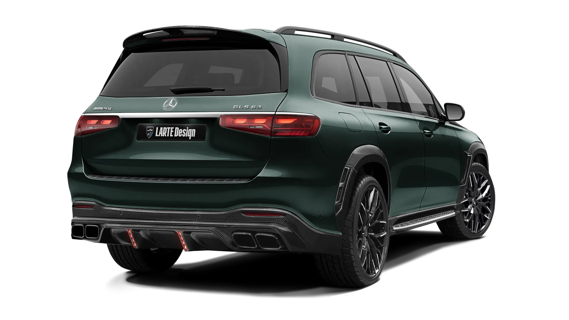 Mercedes AMG 63 GLS X167 Facelift в цвете Emerald Green с карбоновым тюнингом