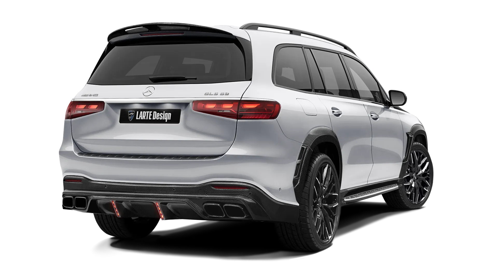 Mercedes AMG 63 GLS X167 Facelift в цвете High Tech Silver с карбоновым тюнингом