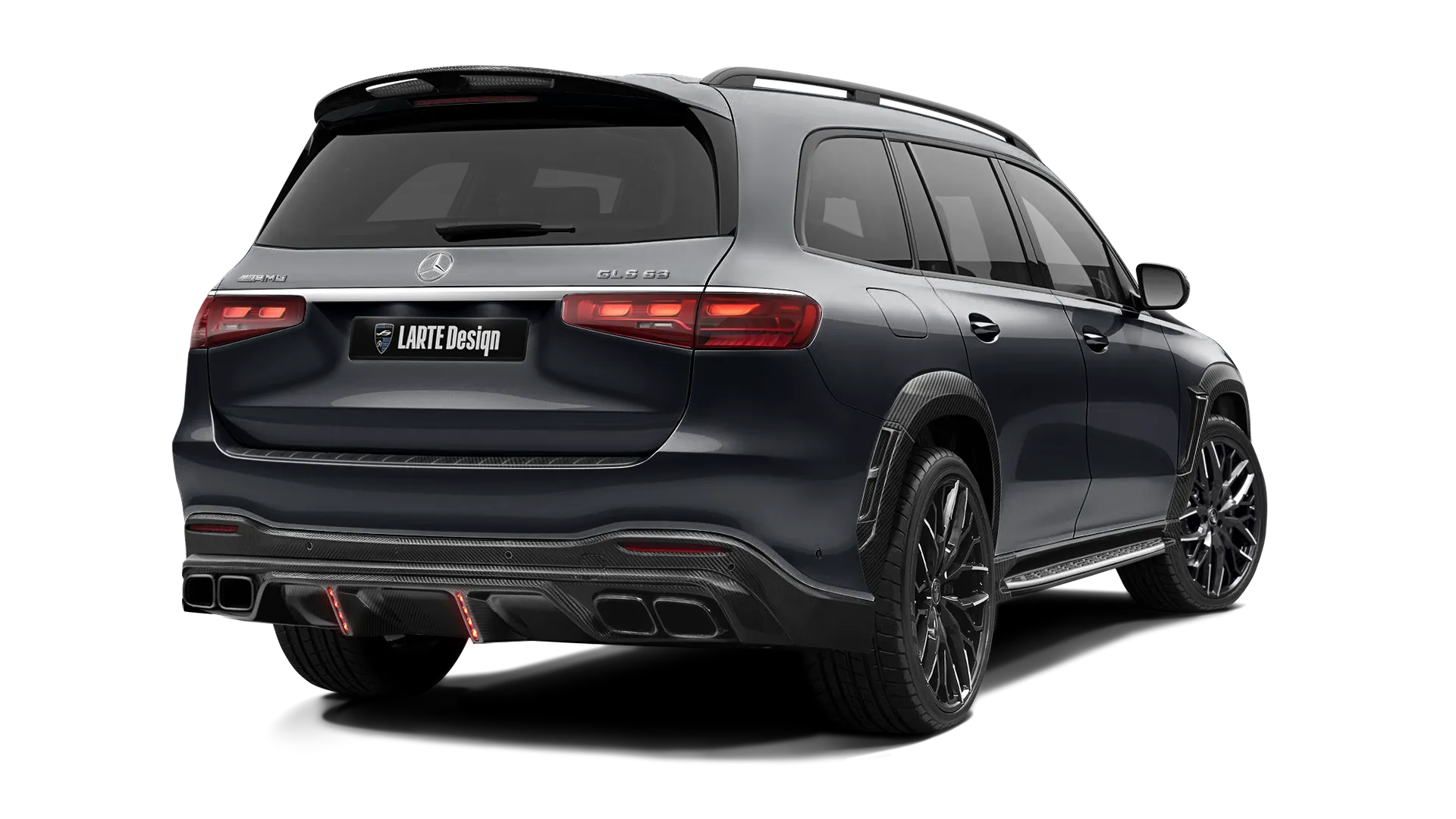 Mercedes AMG 63 GLS X167 Facelift в цвете Obsidian Black с карбоновым тюнингом