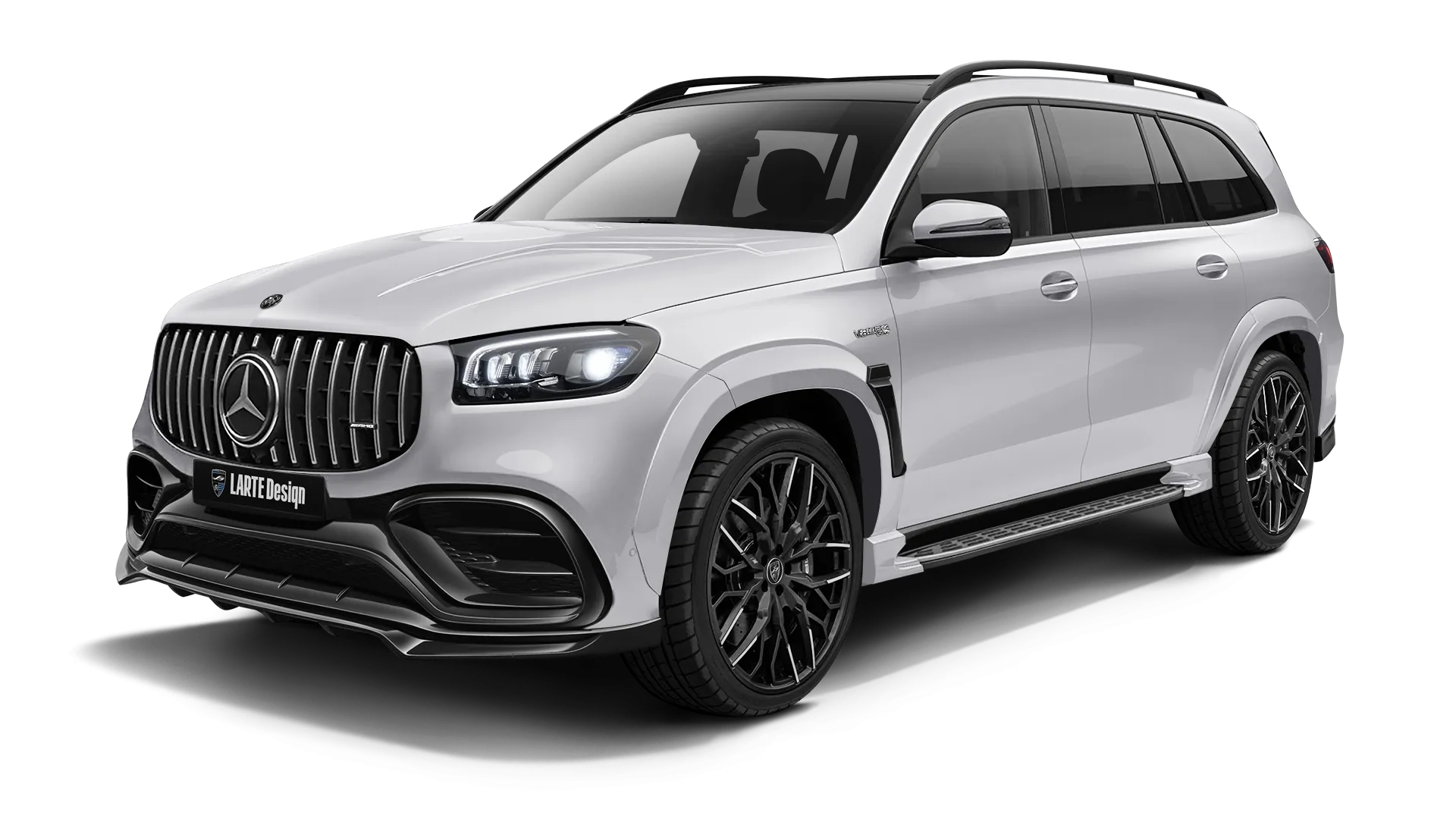 Mercedes AMG 63 GLS X167 Facelift в цвете Polar White с кастомным обвесом