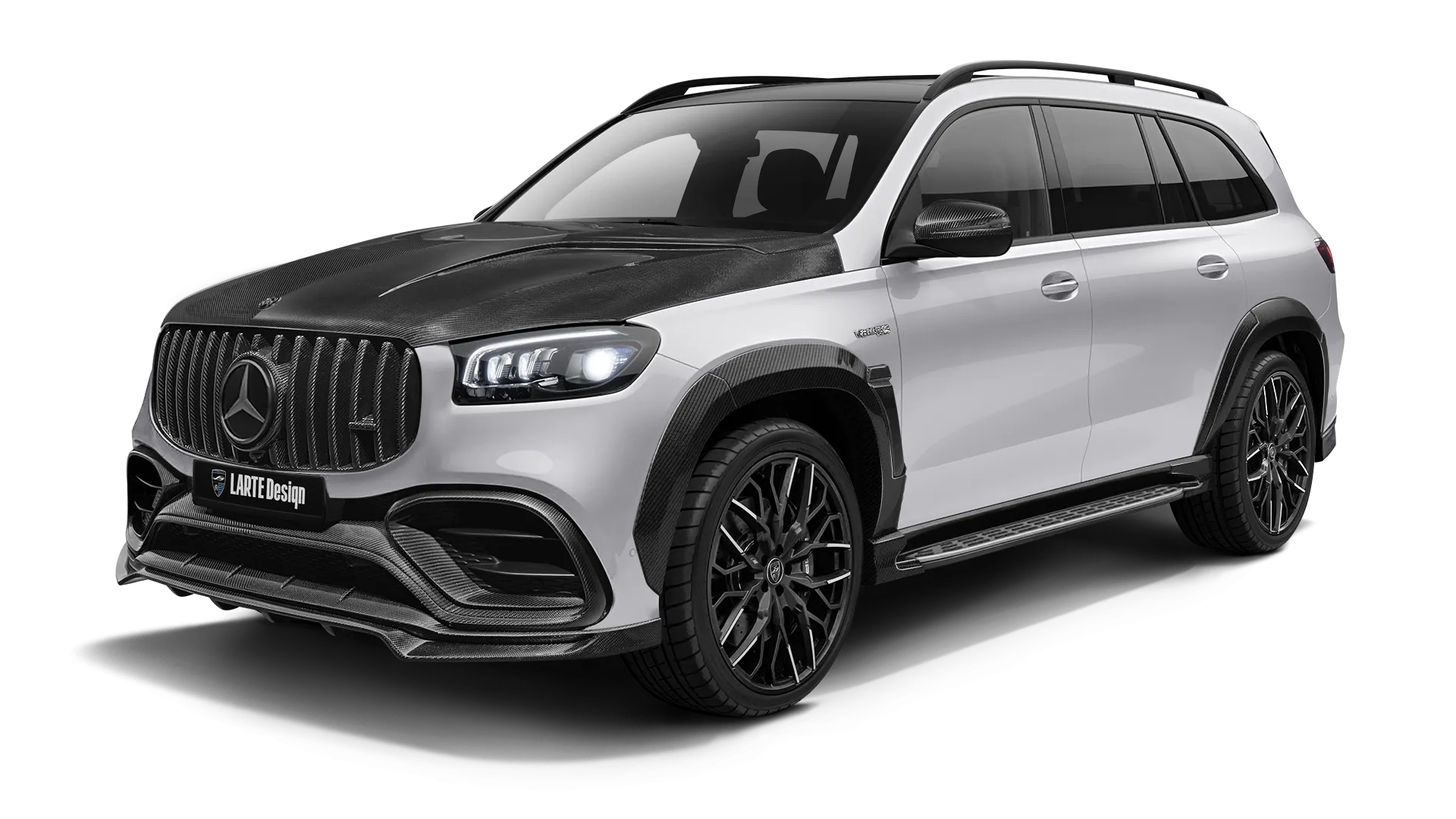 Mercedes AMG 63 GLS X167 Facelift в цвете Polar White с карбоновым обвесом