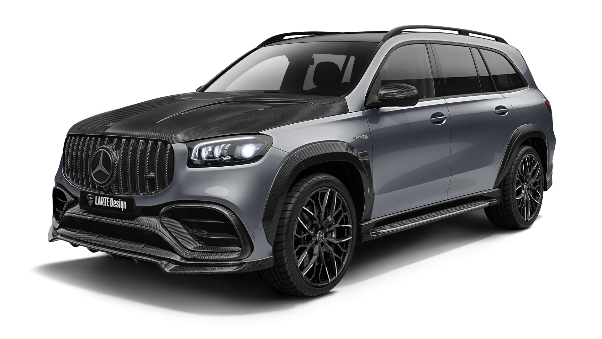 Mercedes AMG 63 GLS X167 Facelift в цвете Selenite Grey с карбоновым обвесом