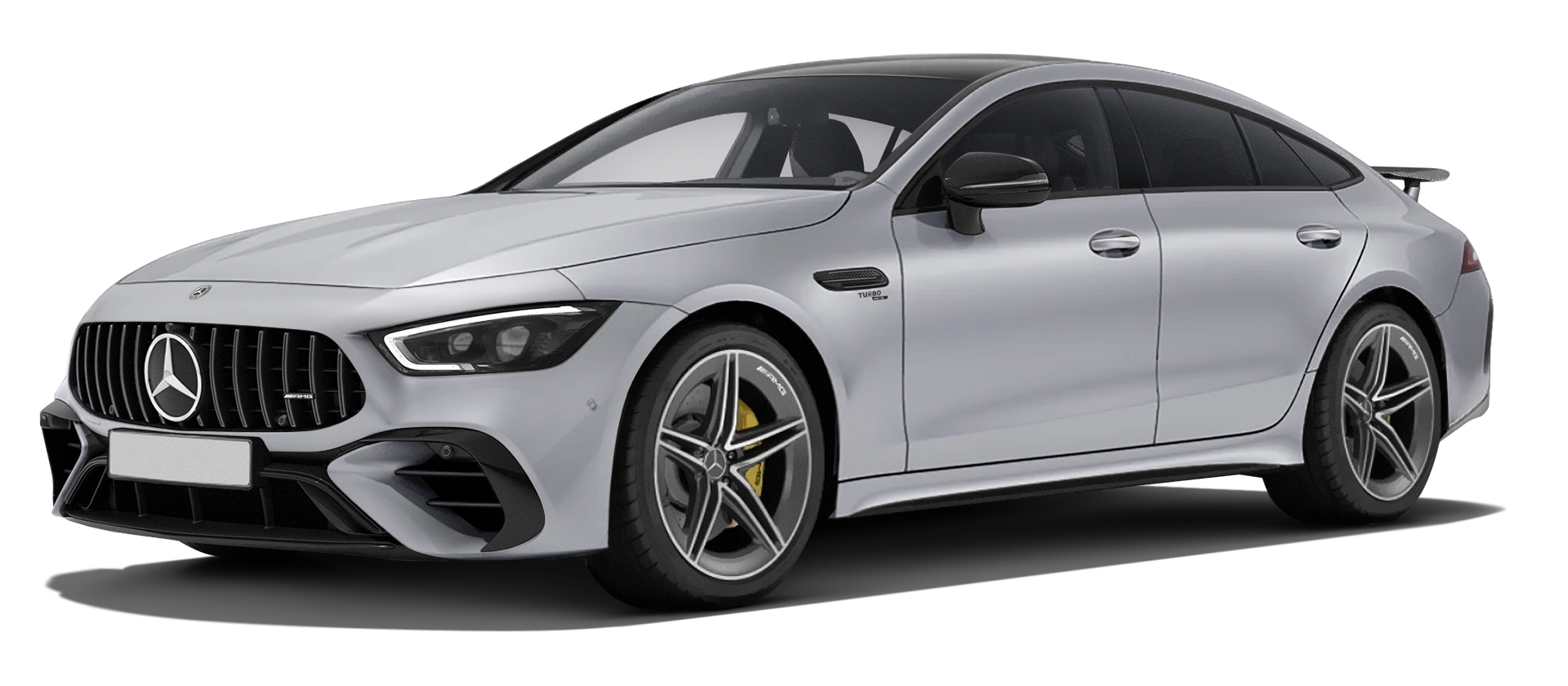 MERCEDES GT 53 X290 FACELIFT 2024 - 2026 в цвете Hitech Silver с карбоновым обвесом