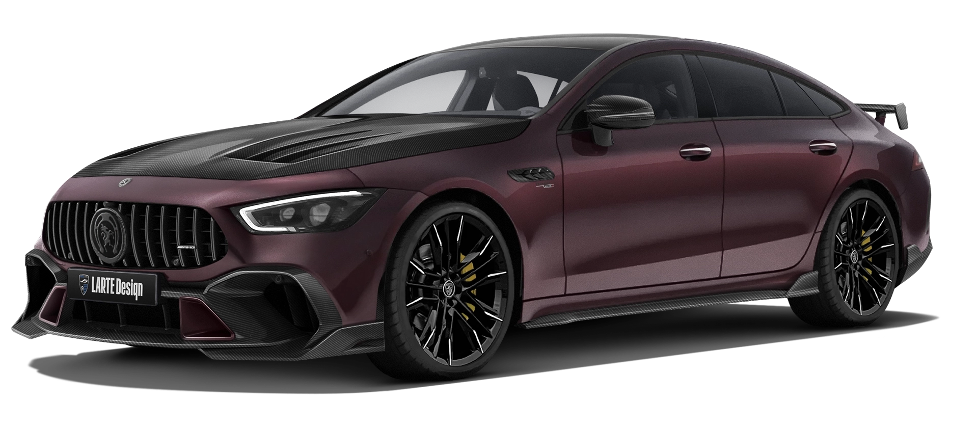 MERCEDES GT 53 X290 FACELIFT 2024 - 2026 в цвете Rubellite Red с карбоновым обвесом