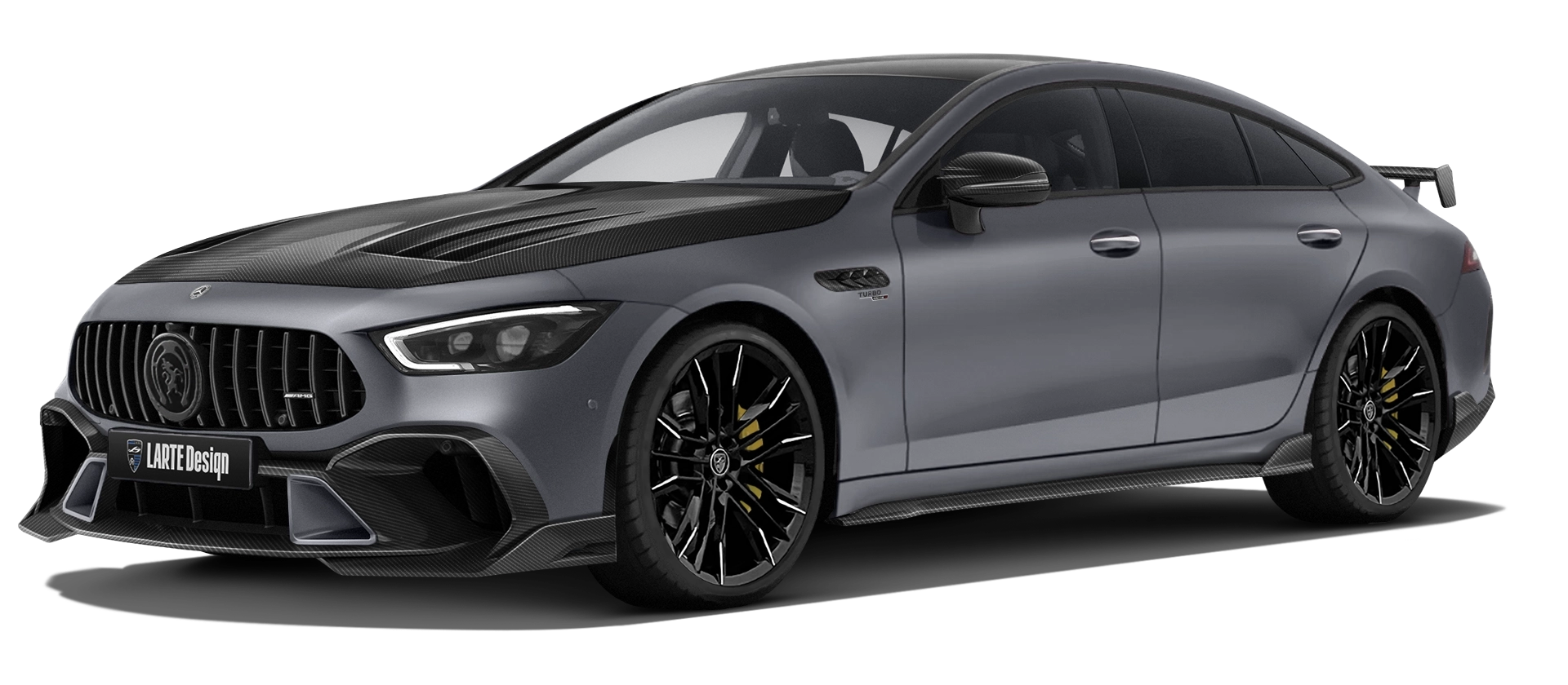 MERCEDES GT 53 X290 FACELIFT 2024 - 2026 в цвете Selenite Grey с карбоновым обвесом