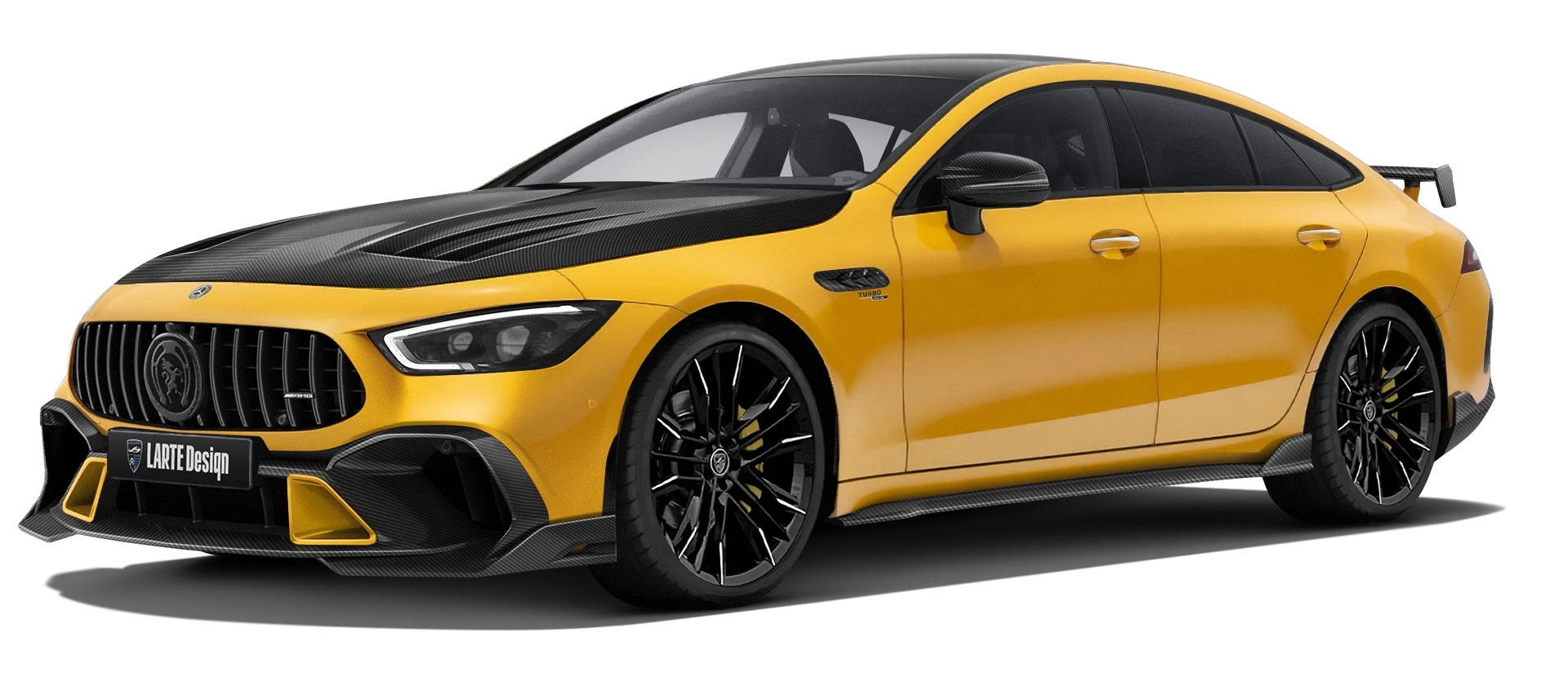 MERCEDES GT 53 X290 FACELIFT 2024 - 2026 в цвете Yellowstone с карбоновым обвесом