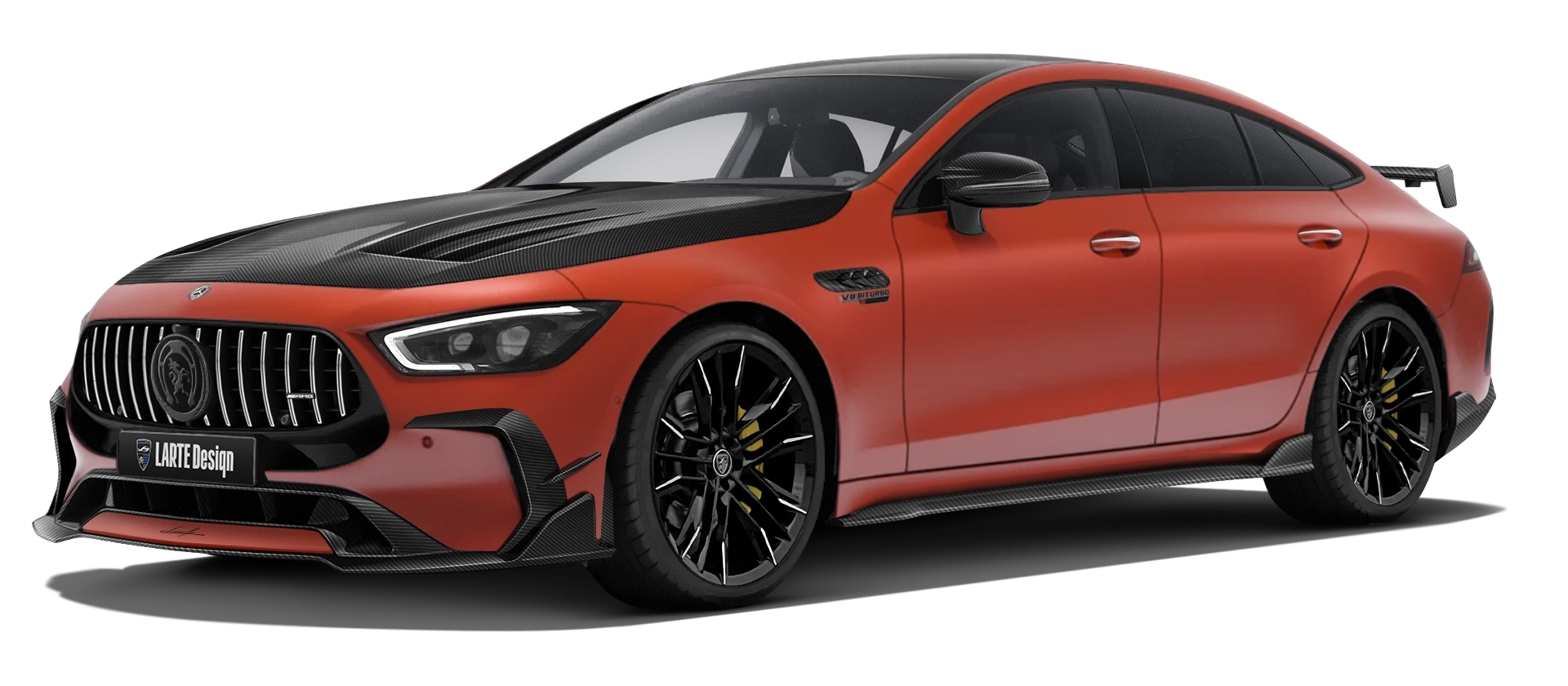 MERCEDES GT 63 X290 FACELIFT 2024 - 2026 в цвете Copper Orange Magno с карбоновым обвесом
