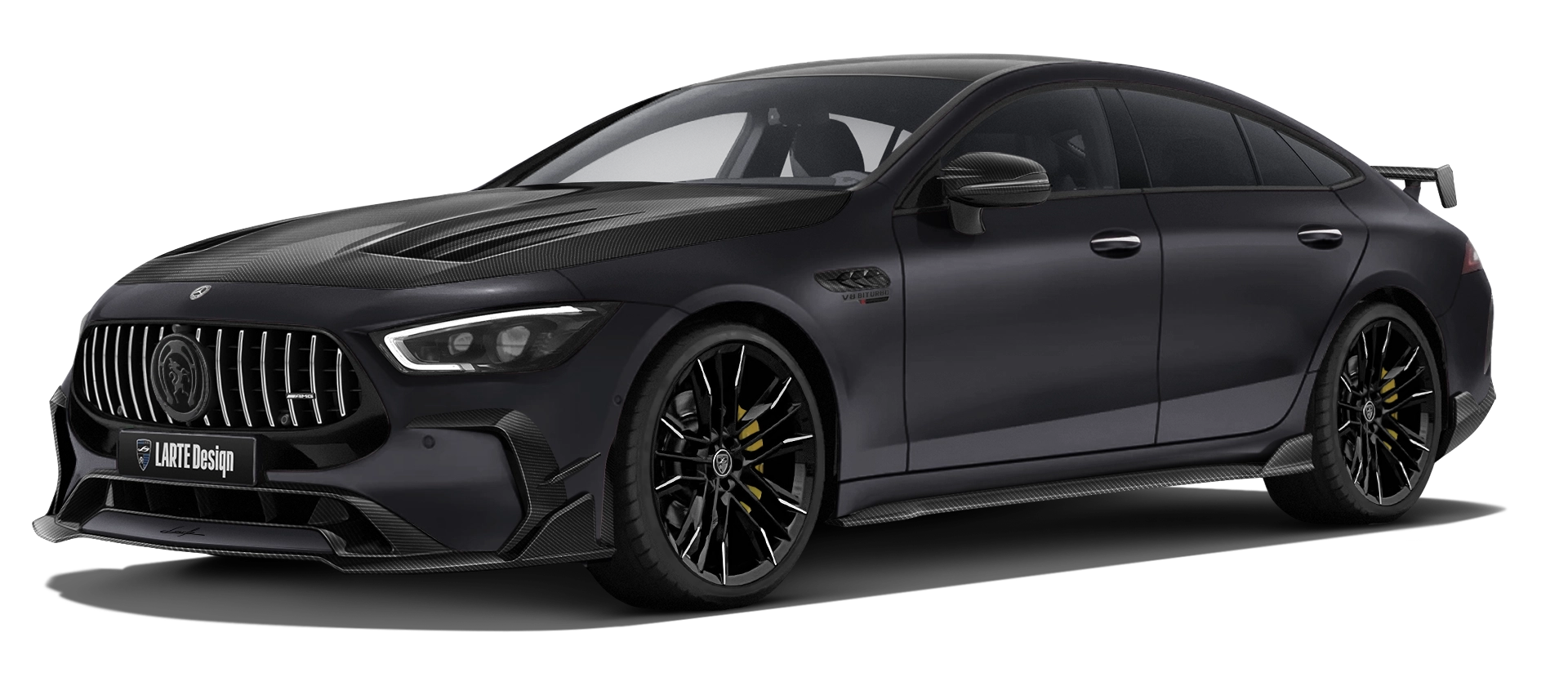 MERCEDES GT 63 X290 FACELIFT 2024 - 2026 в цвете Graphite Grey с карбоновым обвесом