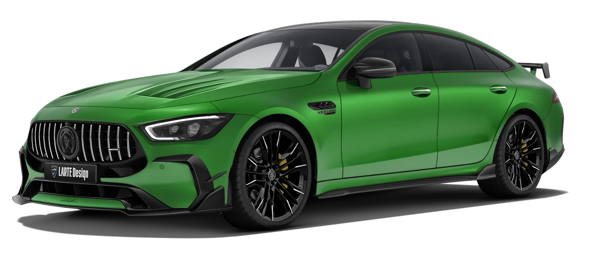 MERCEDES GT 63 X290 FACELIFT 2024 - 2026 в цвете Green Hell с кастомным обвесом