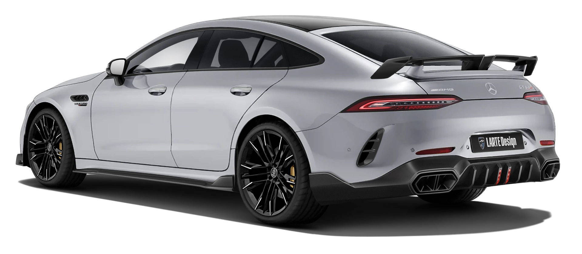 Mercedes GT AMG 63s Facelift в цвете High-Tech Silver с тюнингом Mercedes GT AMG 63s Facelift в цвете High-Tech Silver с кастомным тюнингом