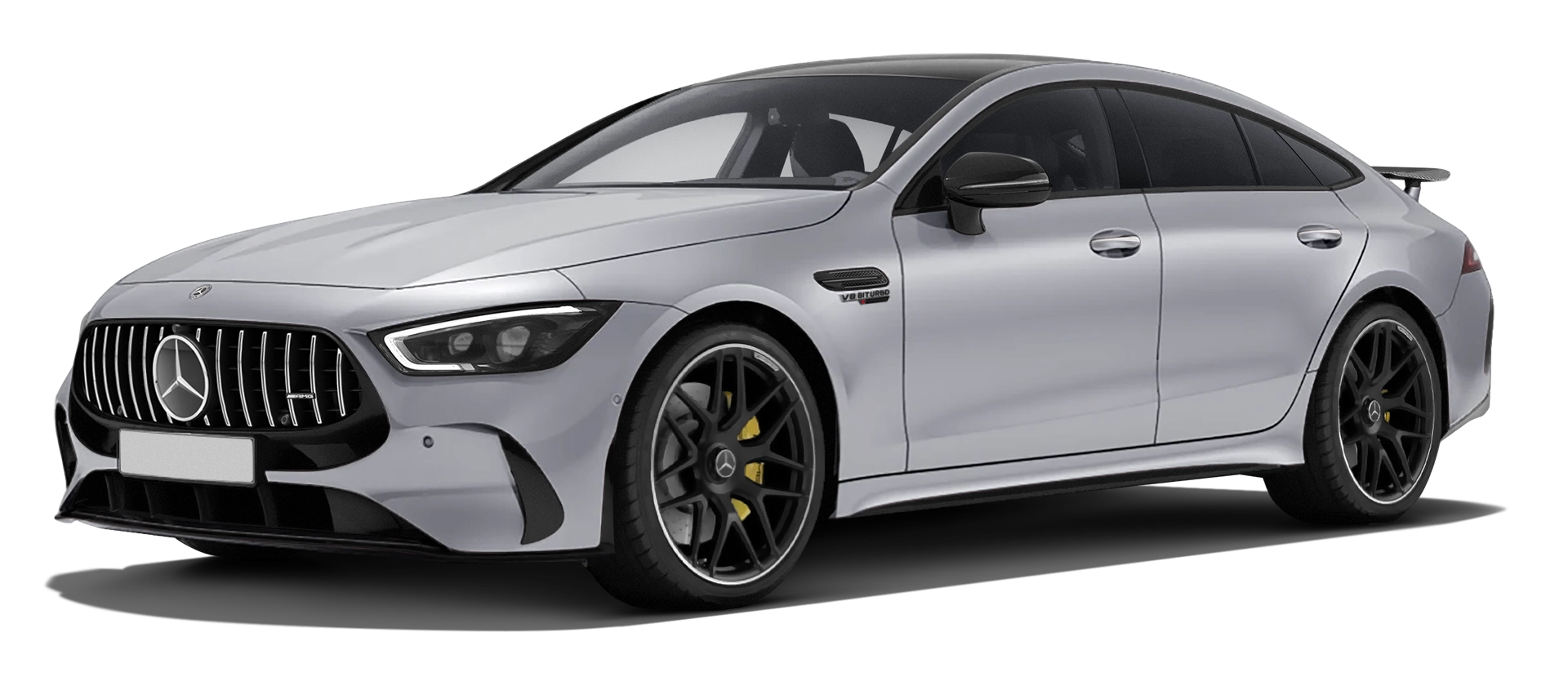 Mercedes GT AMG 63s Facelift в цвете High-Tech Silver с обвесом Mercedes GT AMG 63s Facelift в цвете High-Tech Silver с карбоновым обвесом