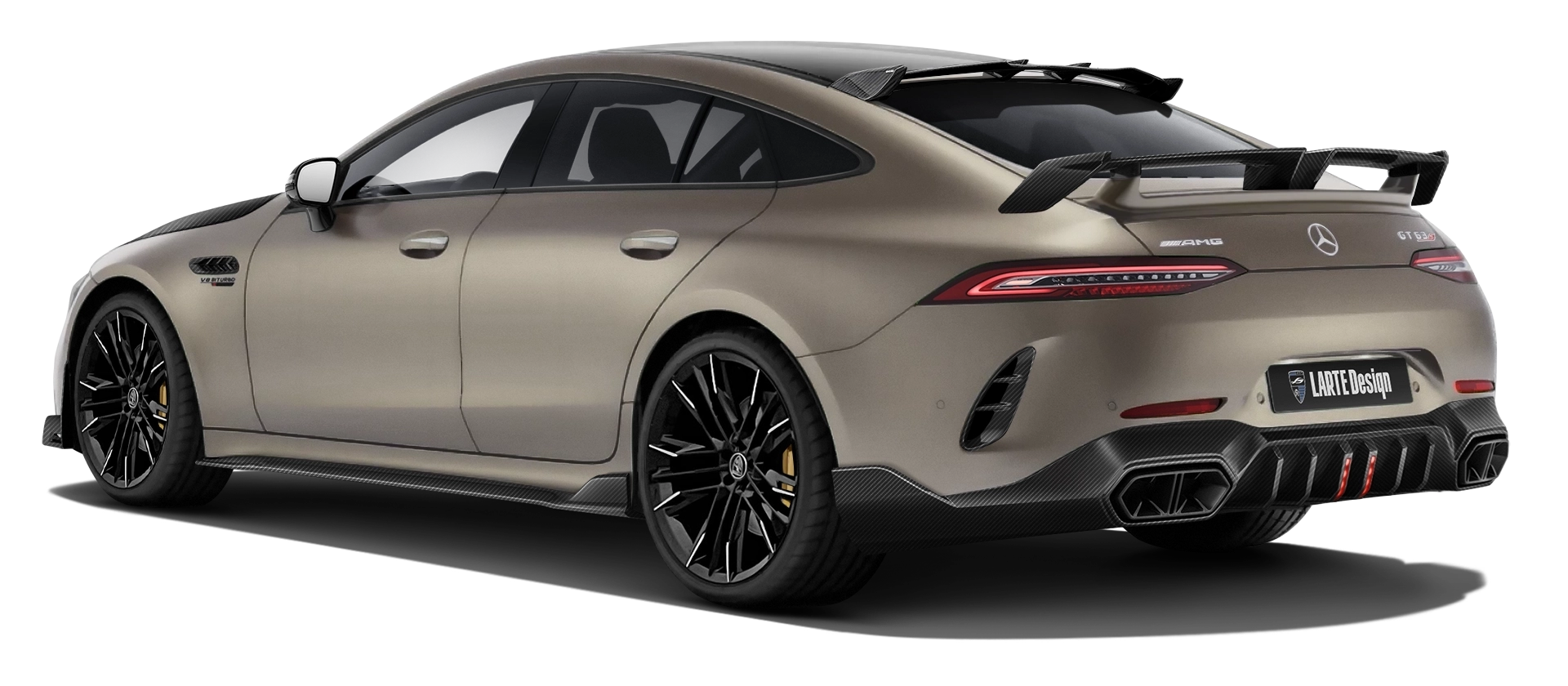 MERCEDES GT 63 X290 FACELIFT 2024 - 2026 в цвете Kalahari Gold Magno с карбоновым тюнингом
