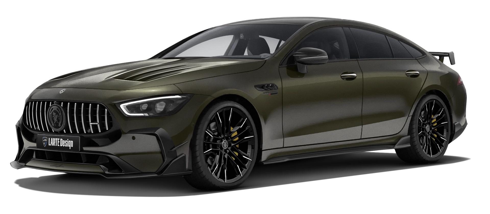 MERCEDES GT 63 X290 FACELIFT 2024 - 2026 в цвете Olive с кастомным обвесом